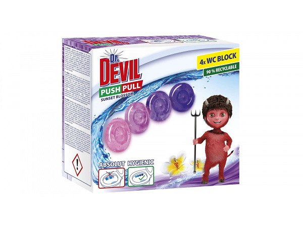 Dr.Devil WC PUSH Pull gel 4x20g Sunset | Čistící, dezinf.prostř., dezodoranty - Přípravky na WC - Závěsy na WC a pissoárové kostky Dr.Devil WC PUSH Pull gel 4x20g Sunset | Čistící, dezinf.prostř., dezodoranty - Přípravky na WC - Závěsy na WC a pissoárové kostky